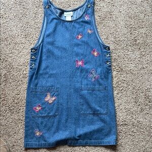 The Quacker Factory vintage Denim Dress with Butterfly Embroidery size S